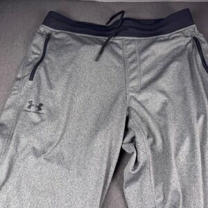 Under Armour Mens XL Gray Heathered Loose Fit Jogger Sweatpants Zip Pockets